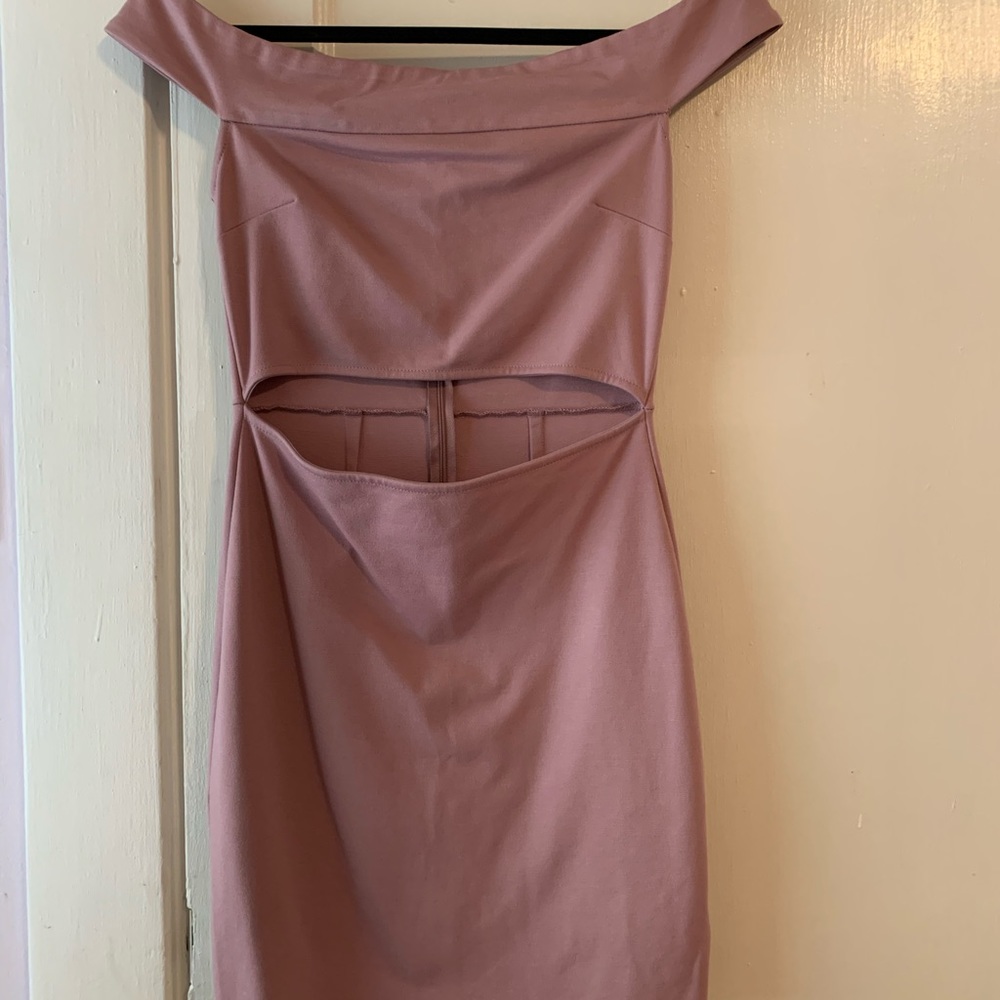 Mauve cutout mini dress